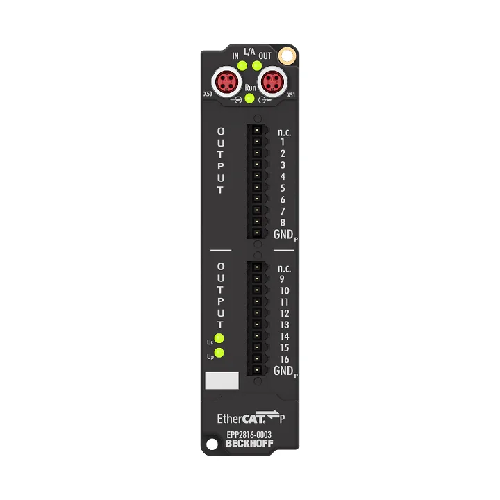 Beckhoff EPP2816-0003 EtherCAT P Box, 16-channel digital output, 24 V DC, 05 A, IP20 connectorNew
