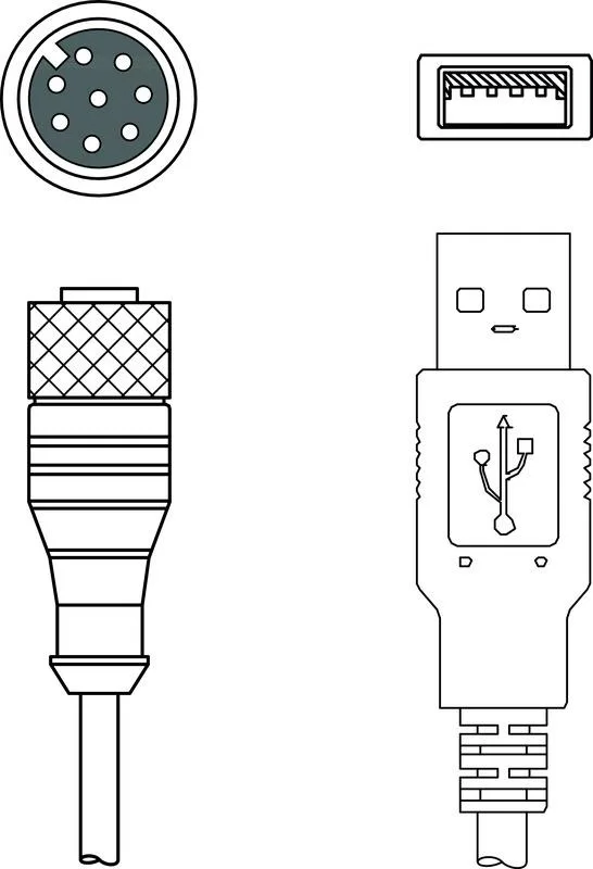 Leuze KB M12A-8P-USB-3000 Bağlantı kablosu