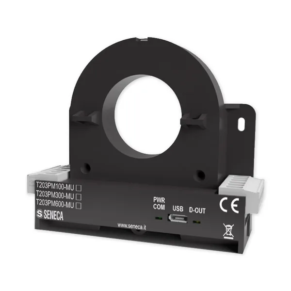 Seneca T203PM100-MU Single-phase power meter with direct current and energy measurement up to 100 A