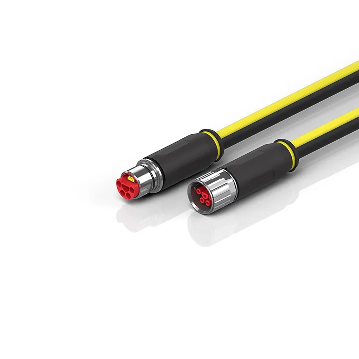 Beckhoff ZK7314-3431-Axxx B23, ENP cable, PUR, 5 G 40 mm² + (1 x 4 x AWG22), drag-chain suitable, key 1 (2 x 24 V DC + PE)
