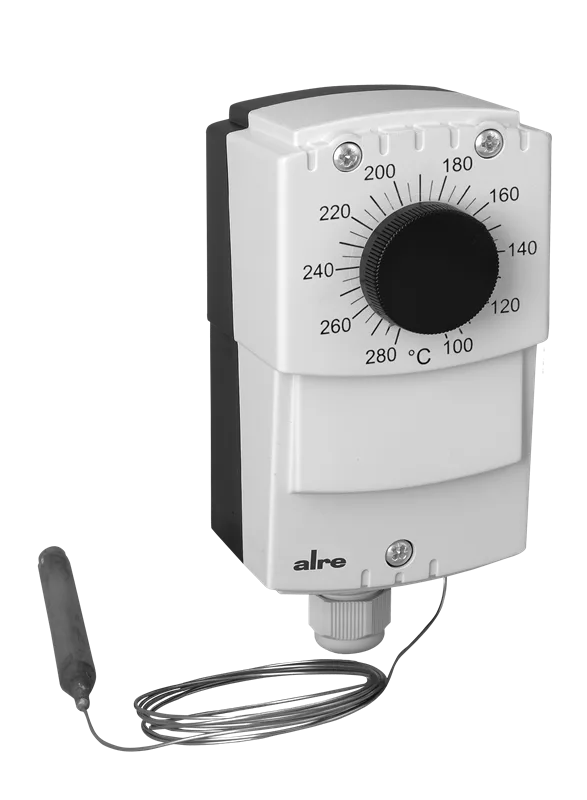 Alre JET-150 Capillary thermostat, wall mounting, 100…280…°C, adjustable hysteresis 850K, external setting, capillary length 18m
