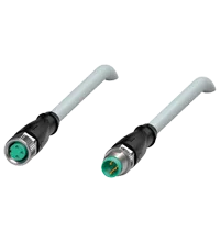 Pepperl+Fuchs V3-GM-1M-PUR-ABG-V3-GM Cordset M8 socket straight to M8 plug straight A-coded, 3-pin, PUR cable grey, shielded