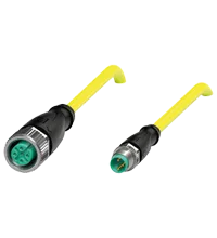 Pepperl+Fuchs V11-G-YE5M-PVC-U-V3-GM Cordset M12 socket straight to M8 plug straight A-coded, 3-pin, PVC cable yellow, UL approved