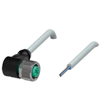 Pepperl+Fuchs V11-W-2M-PUR Female cordset single-ended M12 angled A-coded, 3-pin, PUR cable grey