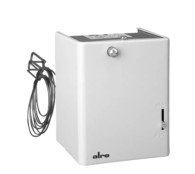 Alre JTL-17 NR Air heater thermostat, 70…95…°C (burner), 20…70…°C (fan), 100…°C (STB), capillary length 1250mm