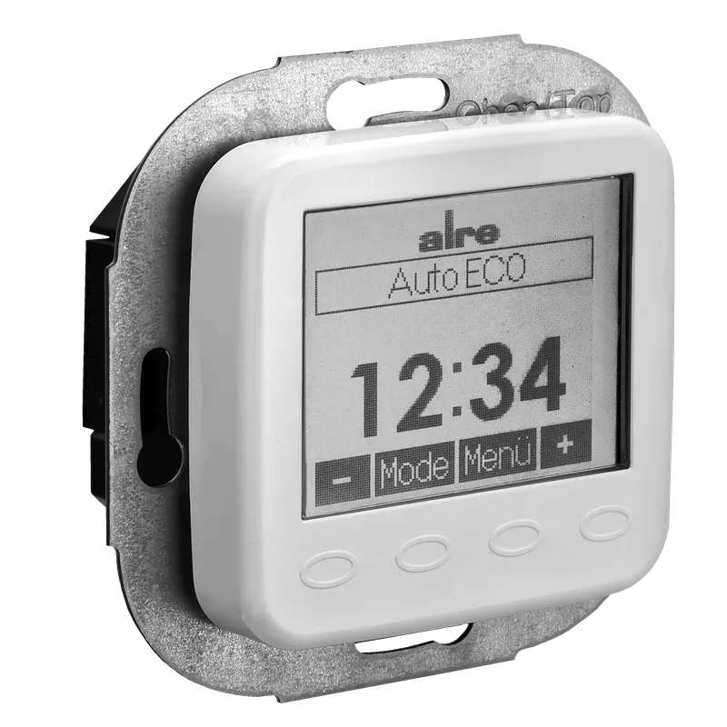 Alre HTRRUu210.021#28/V2 Room/underfloor temperature controller with timer, flush-mounted, cover fits BUSCH-JAEGER Reflex SI/SI Linear, pure white, gloss