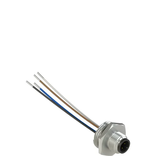 Pizzato VF CNM4PM M12 metallic male wired connector, 4 poles, for PG 13,5 threads