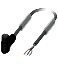 Pepperl+Fuchs V3-WR-5M-PUR Female cordset single-ended M8 snap-lock angled A-coded, 3-pin, PUR cable grey