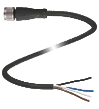 Pepperl+Fuchs V1-G-BK5M-PUR-Y70100962 Female cordset, M12, 4-pin, PUR cable