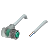 Pepperl+Fuchs V1-W-E8W-3M-PUR Female cordset single-ended M12 angled A-coded, LED 4-pin, PUR cable grey