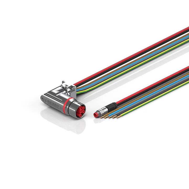 Beckhoff ZK7314-CI00-0xxx B23, ECP cable, PUR, 5 G 40 mm² + (1 x 4 x AWG22), drag chain suitable, key 1 (2 x 24 V DC + PE)