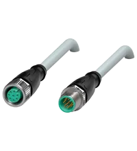 Pepperl+Fuchs V19-G-1,8M-PUR-ABG-V19-G Cordset M12 socket straight to M12 plug straight A-coded, 8-pin, PUR cable grey, shielded
