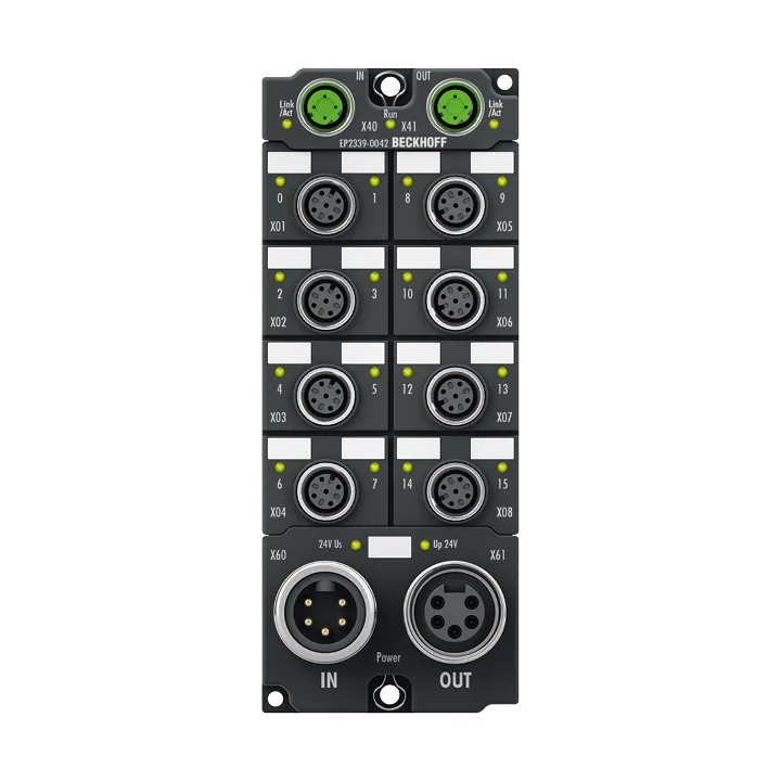 Beckhoff EP2339-0042 EtherCAT Box, 16-channel digital combi, 24 V DC, 3 ms, 05 A, M12