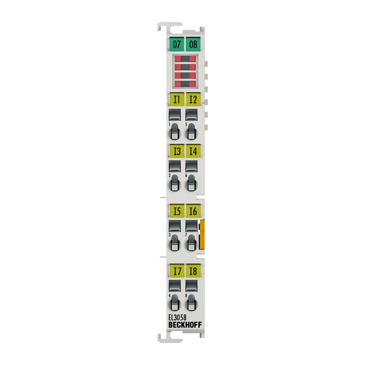Beckhoff EL3058 EtherCAT Terminal, 8-channel analog input, current, 4…20 mA, 12 bit, single-ended