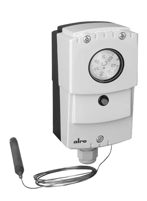 Alre JET-133 XF Capillary thermostat, wall mounting, 40…100…°C, internal setting, external resetting, capillary length 18m