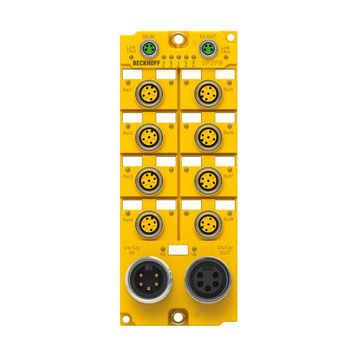 Beckhoff EP2918-0032 EtherCAT Box, 8-channel digital output, 24 V DC, 2 A, M12, TwinSAFE, TwinSAFE Logic