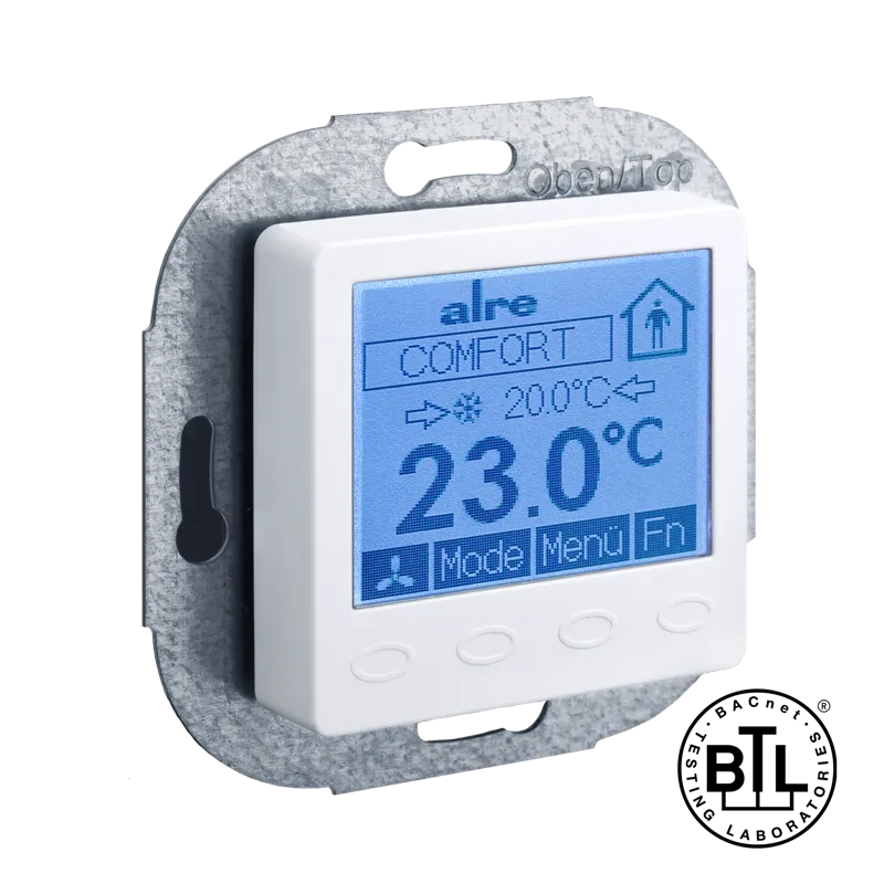 Alre KTRBUu217.456#07 BACnet room controller, flush-mounted, 230V AC, cover 50x50mm, pure white, gloss