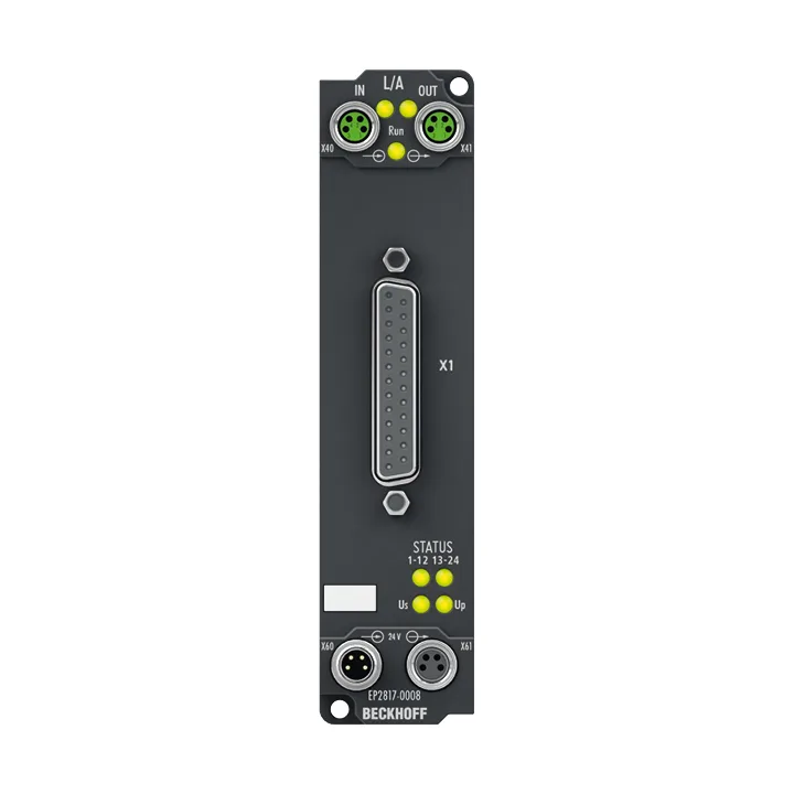 Beckhoff EP2817-0008 EtherCAT Box, 24-channel digital output, 24 V DC, 05 A, D-sub