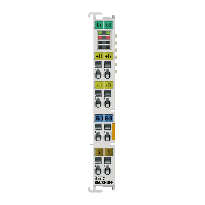 Beckhoff EL3612 EtherCAT Terminal, 2-channel analog input, current, 0…20 mA, 24 bit, high-precision