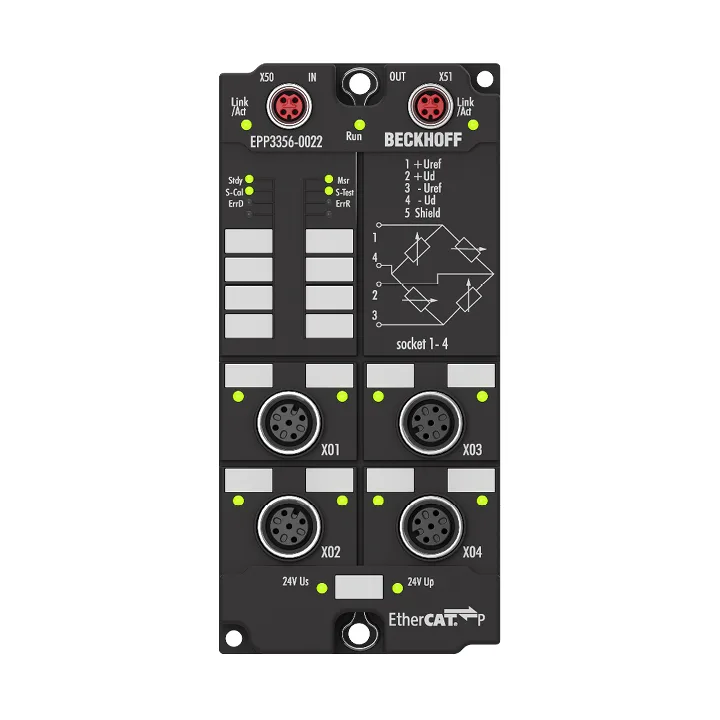 Beckhoff EPP3356-0022 EtherCAT P Box, 1-channel analog input, measuring bridge, full bridge, 24 bit, M12New