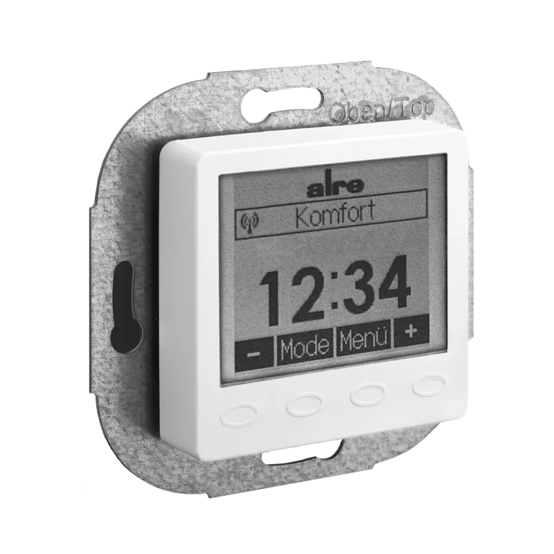 Alre FTRFUd210.123#07 Wireless room temperature sensor with timer, flush mounting, cover 50x50mm, pure white, gloss