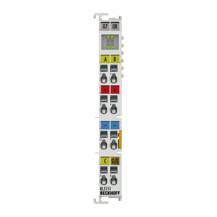 Beckhoff KL5151 Bus Terminal, 1-channel encoder interface, incremental, 24 V DC HTL, 100 kHz