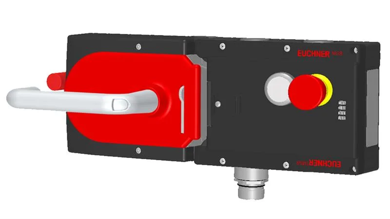 Euchner MGB-L1HE-ARA-L-157966 Locking set MGB-L1HE-ARA (guard locking by spring force) with 1 pushbutton, emergency stop, RC26
