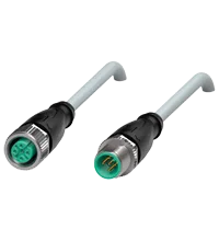 Pepperl+Fuchs V15-G-2M-PUR-ABG-V15-G Cordset M12 socket straight to M12 plug straight A-coded, 5-pin, PUR cable grey, shielded
