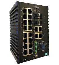 Pepperl+Fuchs ICRL-M-16RJ45/4CP-G-DIN Ethernet managed gigabit switch with 20 RJ45 ports with 4 shared SFP ports