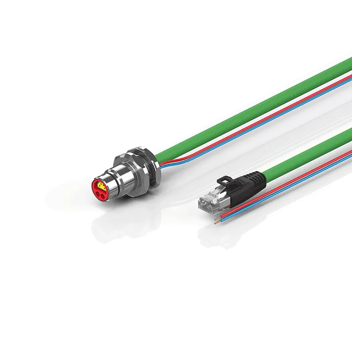 Beckhoff ZK7102-BJ00-Axxx B12, ENP cable, PUR, 2 x 075 mm² + (1 x 4 x AWG22), drag chain suitable, key 1 (24 V DC)