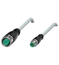 Pepperl+Fuchs V1-G-2M-PUR-V31-GM Cordset M8 socket straight to M12 plug straight A-coded, 4-pin, PUR cable grey
