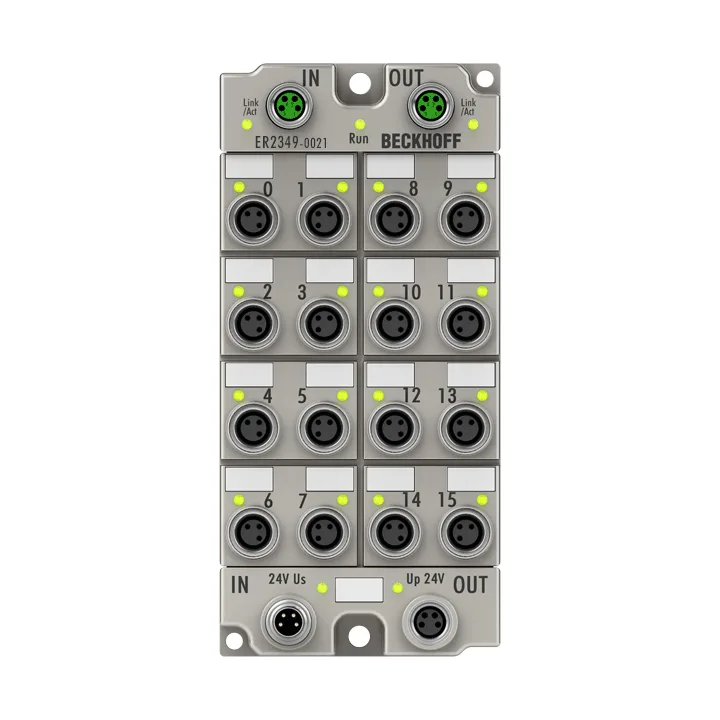 Beckhoff ER2349-0021 EtherCAT Box, 16-channel digital combi, 24 V DC, 10 µs, 05 A, M8, zinc die-cast