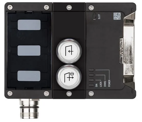 Euchner MGB2-I-BR-U-XK2S5-PY-R-169573 Interlocking module MGB2-I-BR (M23, 2 pushbuttons, door hinge on right)