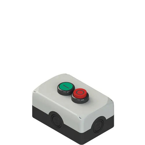 Pizzato ES AC32010 Complete unit with enclosure, 1 flush pushbutton, 1 projecting pushbutton and contacts