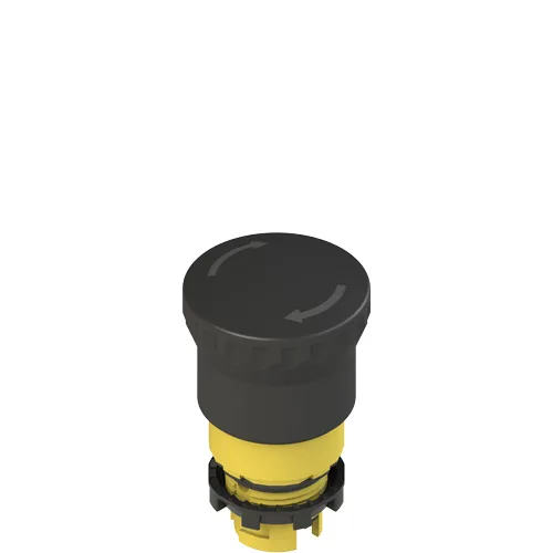 Pizzato E2 1PERZ4511 Black mushroom pushbutton, turn to release