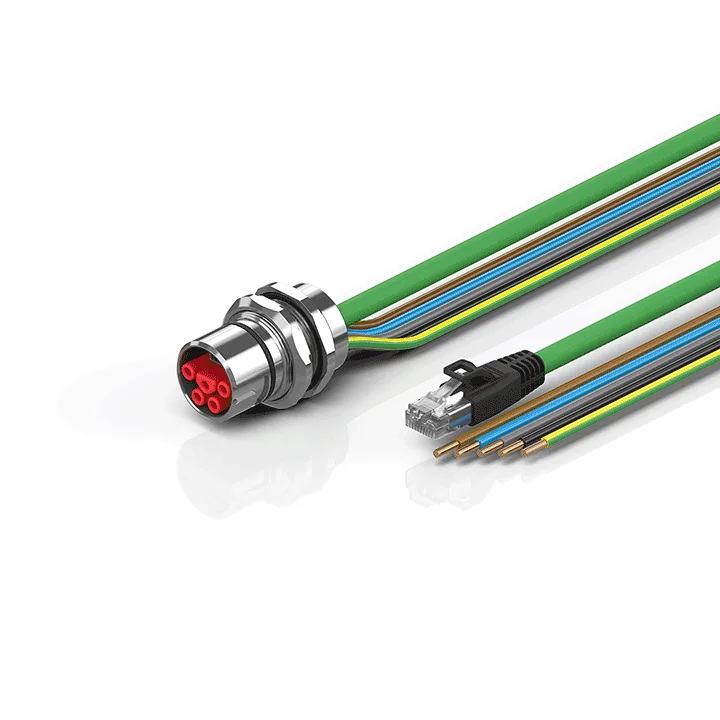 Beckhoff ZK7A14-AU00-Axxx B23, ENP cable, PUR, 5 G 40 mm² + (1 x 4 x AWG22), drag chain suitable, key 3 (user-defined voltage)