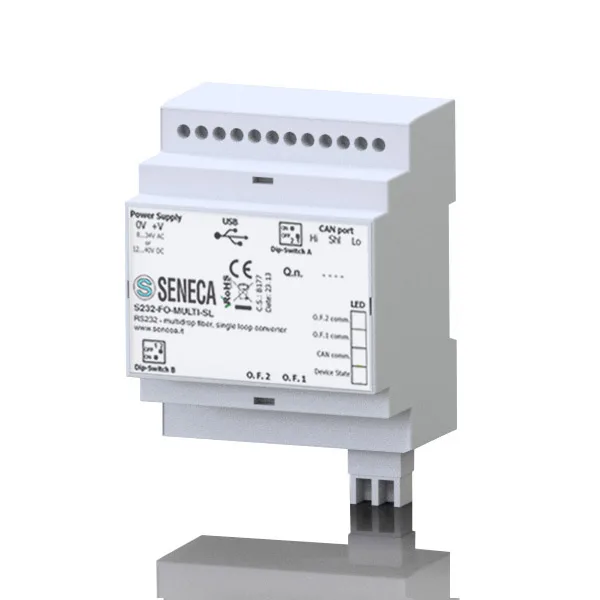 Seneca S232-FO RS232 to optical fiber converter Single mode/multimode fiber - single loop/double loop converter