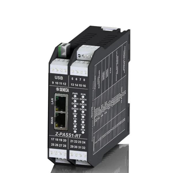 Seneca Z-PASS1-RT IIoT Edge Gateway, Serial Device Server with embedded I/O's