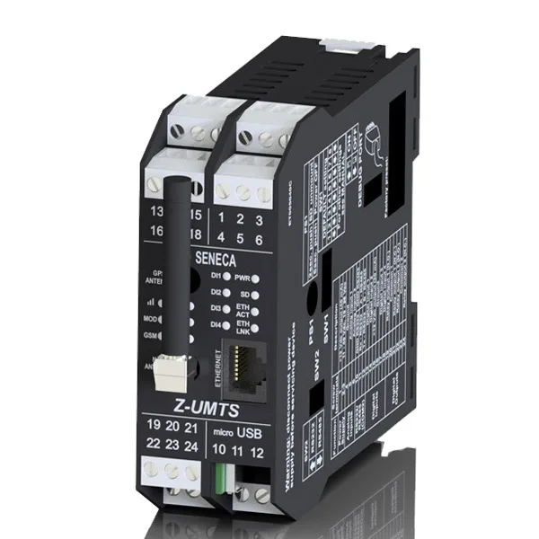 Seneca Z-UMTS 3G+ Datalogger with GPS, built-in and expandable I/Os, logic functions, remote control and alarm management