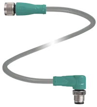 Pepperl+Fuchs V1-G-42-0,3M-PUR-ABG-V1-W-Y Connecting cable, M12 to M12, PUR cable, 4-pin, bridged, shielded