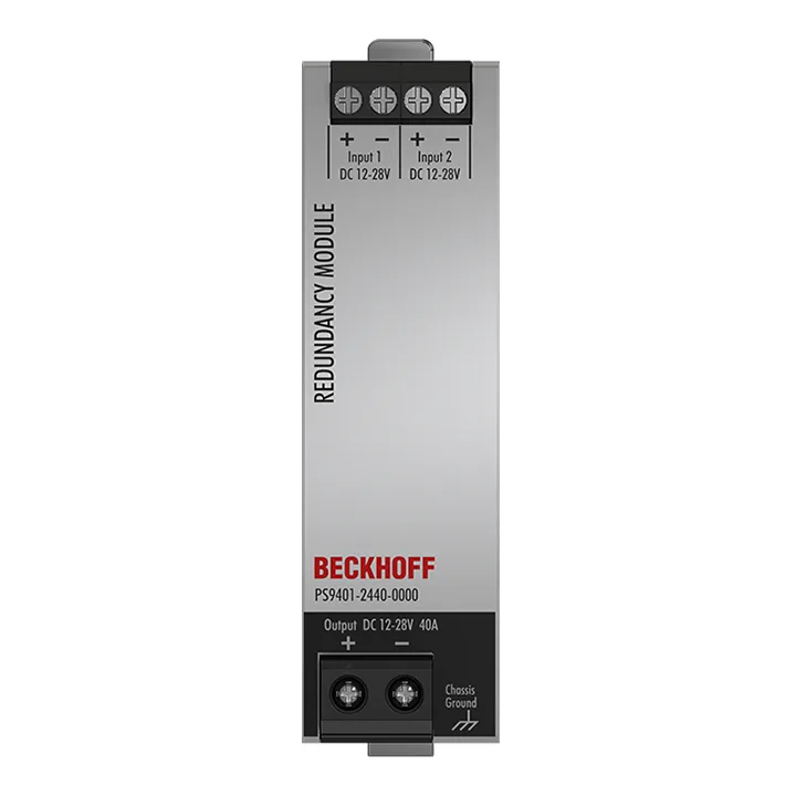 Beckhoff PS9401-2440-0000 MOSFET redundancy module PS9400; input: 12…28 V DC, 2 x 20 A; output: 12…28 V DC, 1 x 40 A