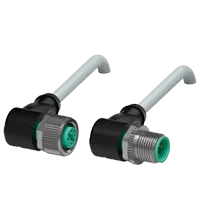 Pepperl+Fuchs V1-W-5M-PUR-V1-W Cordset M12 socket angled to M12 plug angled A-coded, 4-pin, PUR cable grey