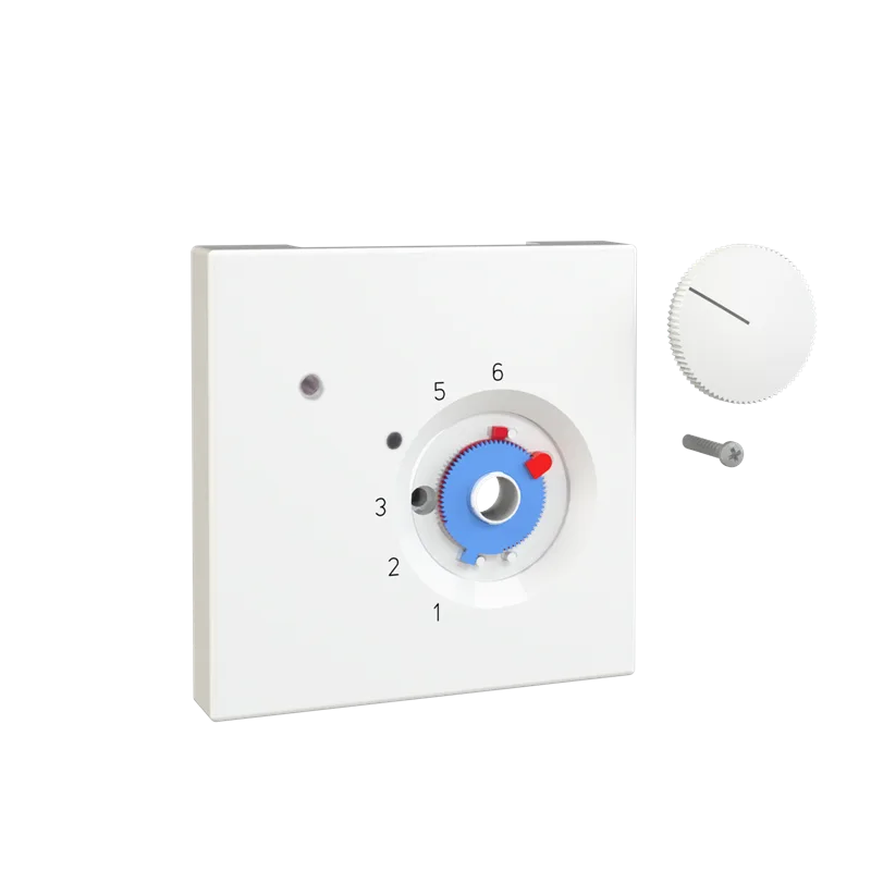 Alre JZ-016.400 Cover set for room thermostat RTBSU , 70×70 for JUNG LS / GIRA wide rocker switches, pure white (RAL 9010) gloss