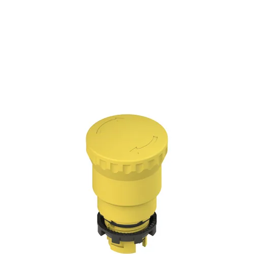 Pizzato E2 1PERZ4551 Yellow mushroom pushbutton, turn to release