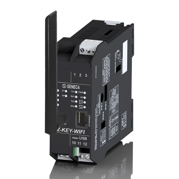 Seneca Z-KEY-WIFI 2-port ModBUS industrial gateway / serial device server with Wi-Fi module