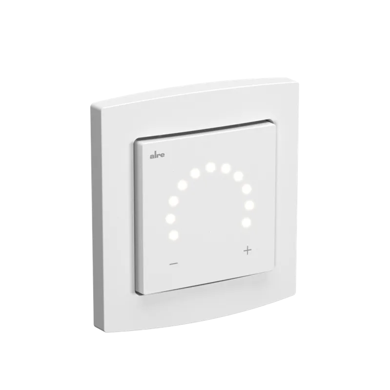 Alre HTRRUt210.A00#31 Room temperature controller with luminous ring scale, flush-mounted, cover 55x55mm, pure white, glossy