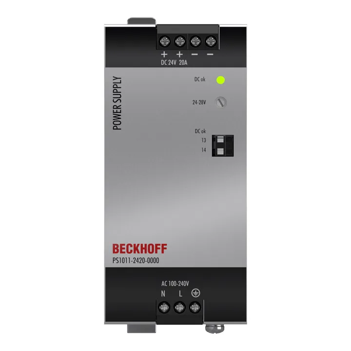 Beckhoff PS1011-2420-0000 Power supply PS1000; output: 24 V DC, 20 A; input: AC 100…240 V, 1-phase