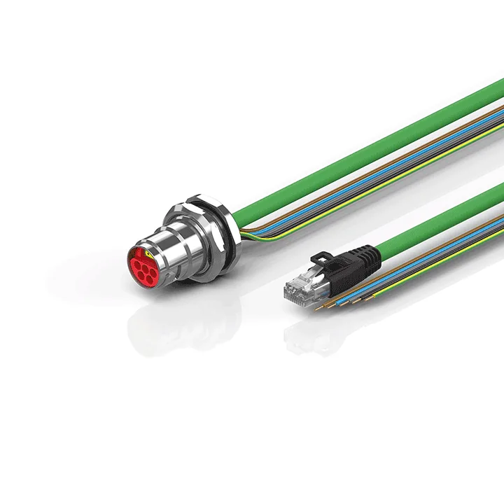 Beckhoff ZK7608-BZ00-Axxx B17, ENP cable, PUR, 5 G 15 mm² + (1 x 4 x AWG22), drag chain suitable, key 2 (400 V AC)