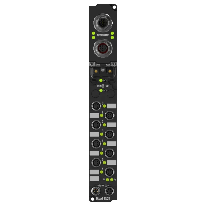 Beckhoff IP2001-B528 Fieldbus Box, 8-channel digital output, DeviceNet, 24 V DC, 05 A, M8, integrated T-connector