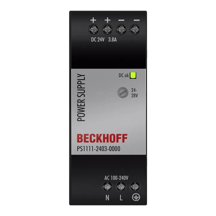 Beckhoff PS1111-2403-0000 Power supply PS1000; output: 24 V DC, 38 A; input: AC 100…240 V, 1-phase, NEC Class 2